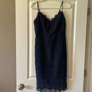 Navy lace J. Crew cocktail dress
